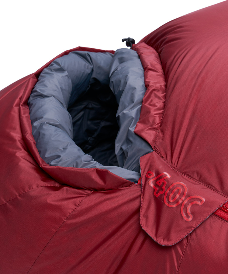Спальный мешок пуховый Rapid -40C right (Regular, 1282/т.красный/синий, , , , , )