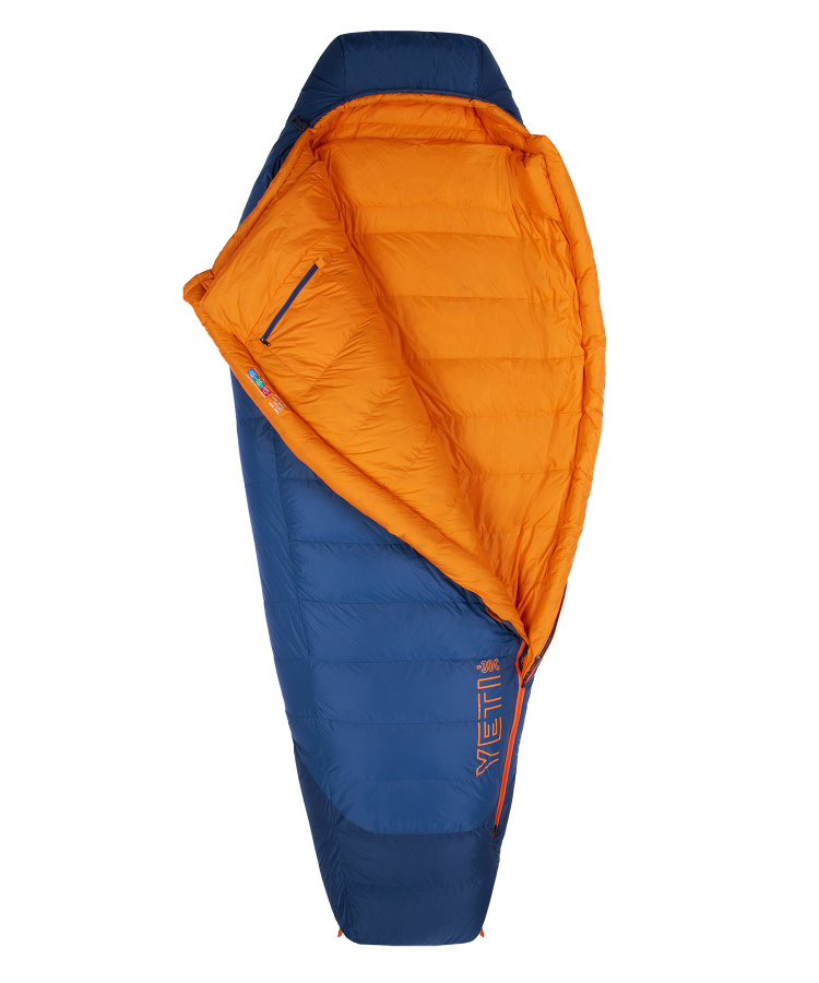 Спальный мешок пуховый Yeti-30C right (Long, 9723/деним/оранжевый, , , , , )