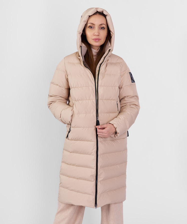Пальто пуховое Siberia III Женское (L, 4600/св.беж, , , , , )