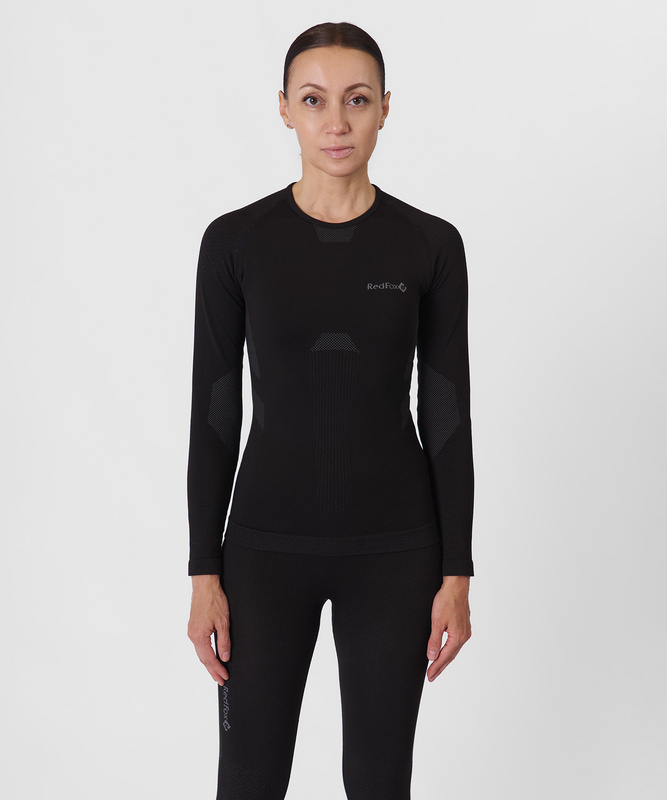 Первый слой фуфайка с длинным рукавом Active Seamless Женская (M-L, 1000/черный, , , , , )
