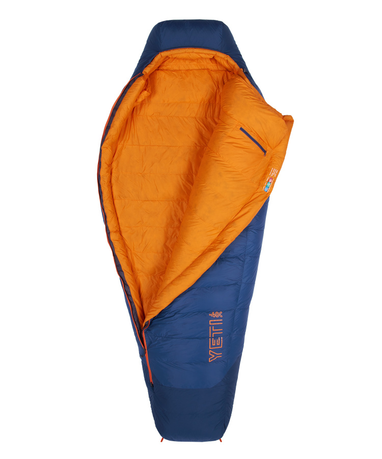 Спальный мешок пуховый Yeti-40C right (Regular, 9723/деним/оранжевый, , , , , )