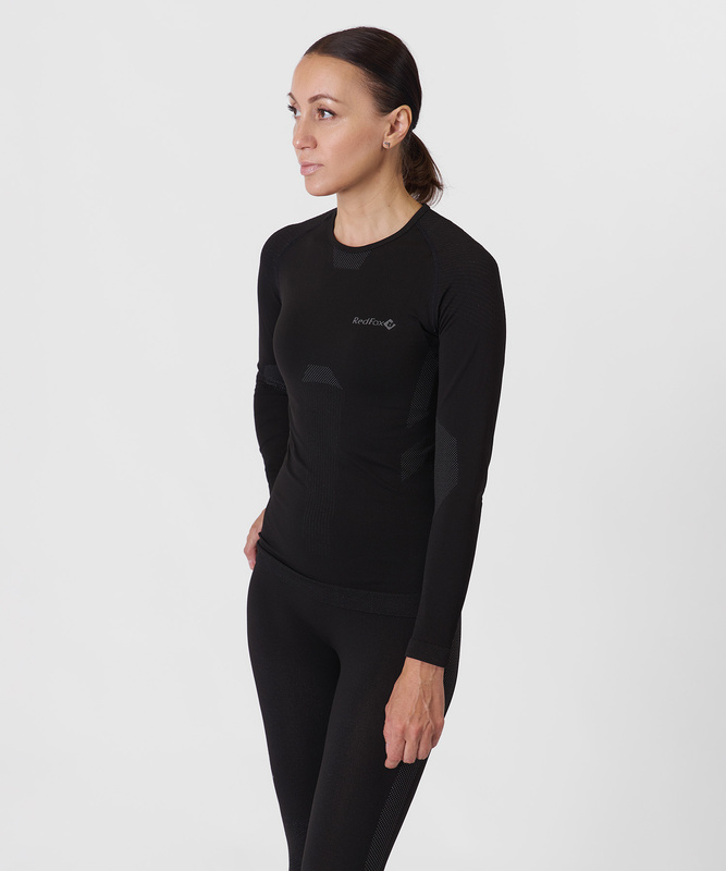 Первый слой фуфайка с длинным рукавом Active Seamless Женская (M-L, 1000/черный, , , , , )