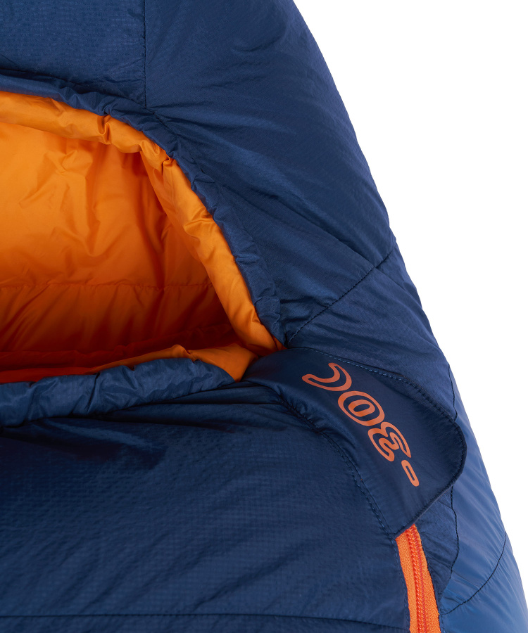 Спальный мешок пуховый Yeti-30C right (Long, 9723/деним/оранжевый, , , , , )