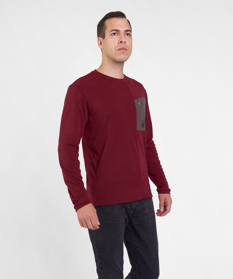Футболка с длинным рукавом QR LS Мужская (S, 1100/бордовый, , , , , ) Футболка с длинным рукавом QR LS Мужская (S, 1100/бордовый, , , , , )