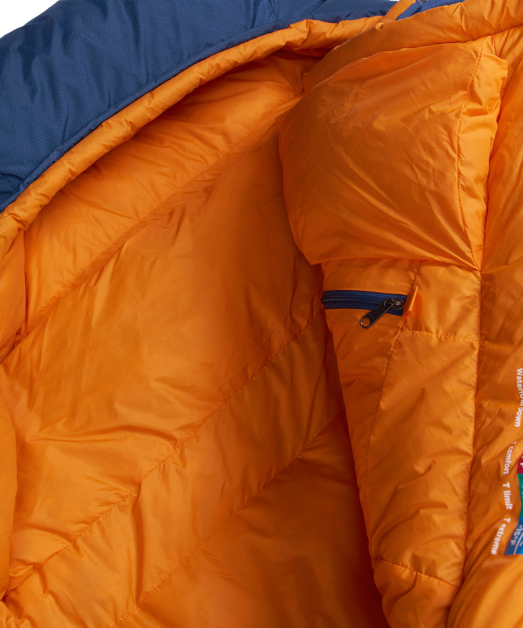 Спальный мешок пуховый Yeti-20C left (Long, 9723/деним/оранжевый, , , , , ) Спальный мешок пуховый Yeti-20C left (Long, 9723/деним/оранжевый, , , , , )
