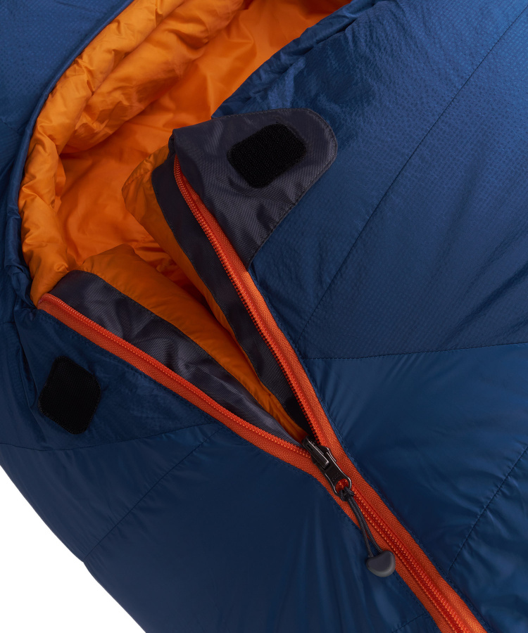 Спальный мешок пуховый Yeti-40C right (Regular, 9723/деним/оранжевый, , , , , )