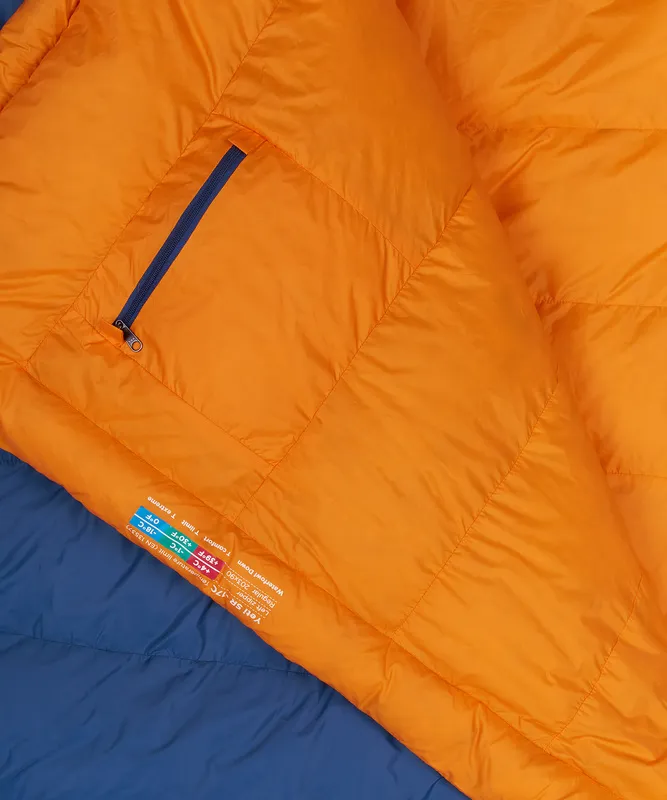 Спальный мешок пуховый Yeti SR -17C left (Regular, 9723/деним/оранжевый, , , , , )